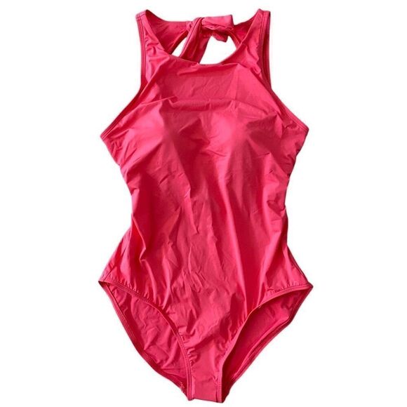 Tommy Bahama Pink High Neck Backless Padded One Piece Swimsuit NWT Size 14/Large - Picture 3 of 7